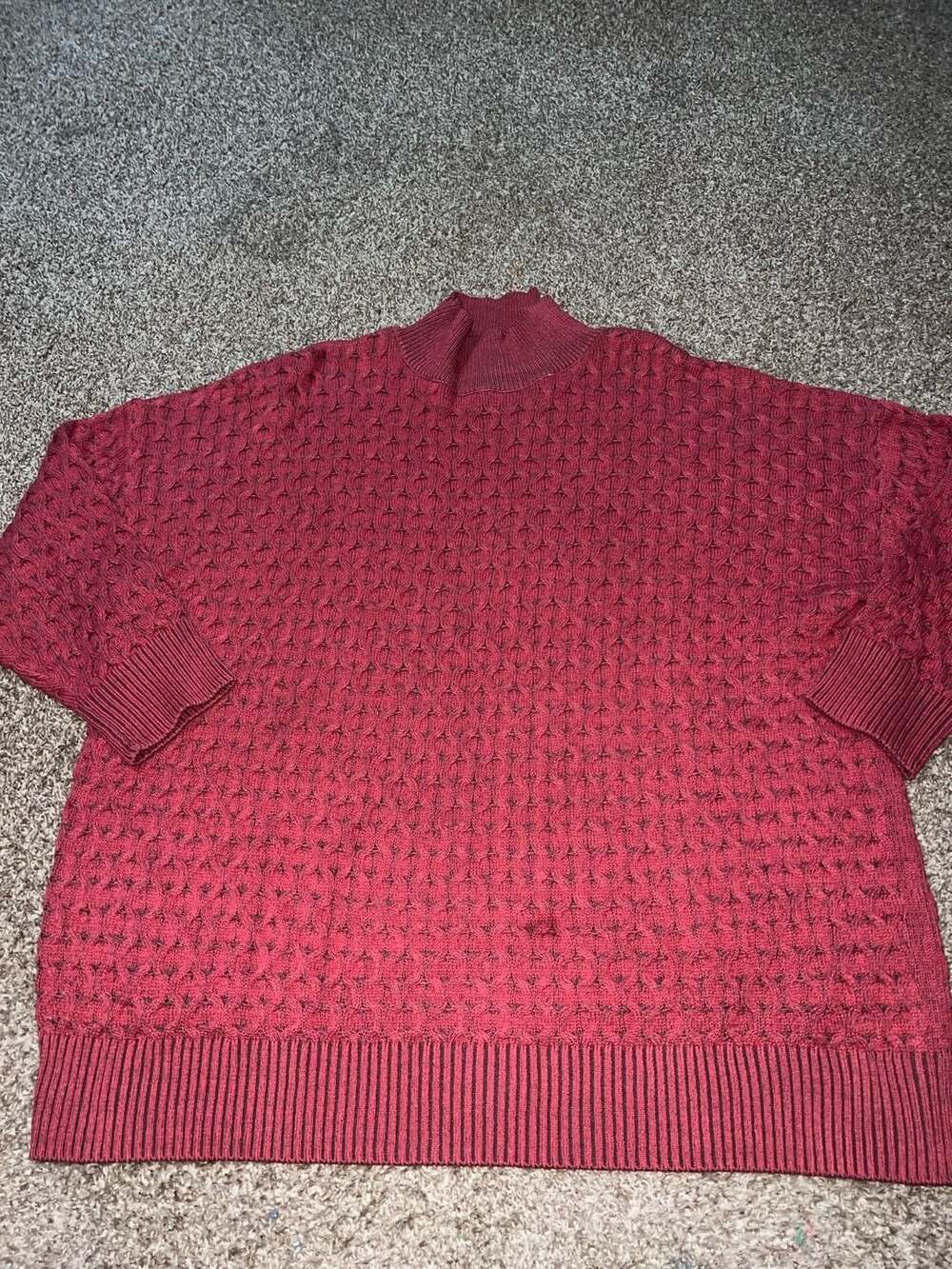 Knox Rose Women's Mock Neck Cable Knit Oversized Pullover Sweater, Size 3X